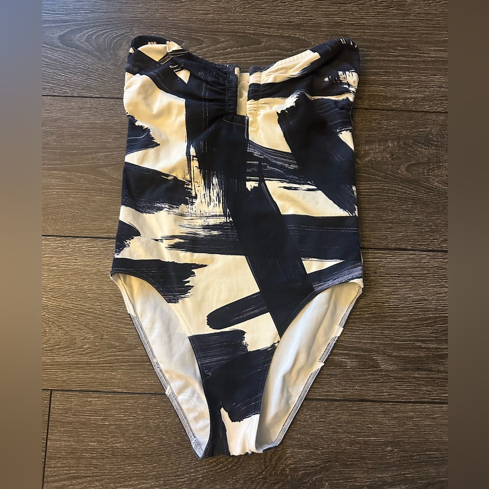 Black and White Women Swim One Piece